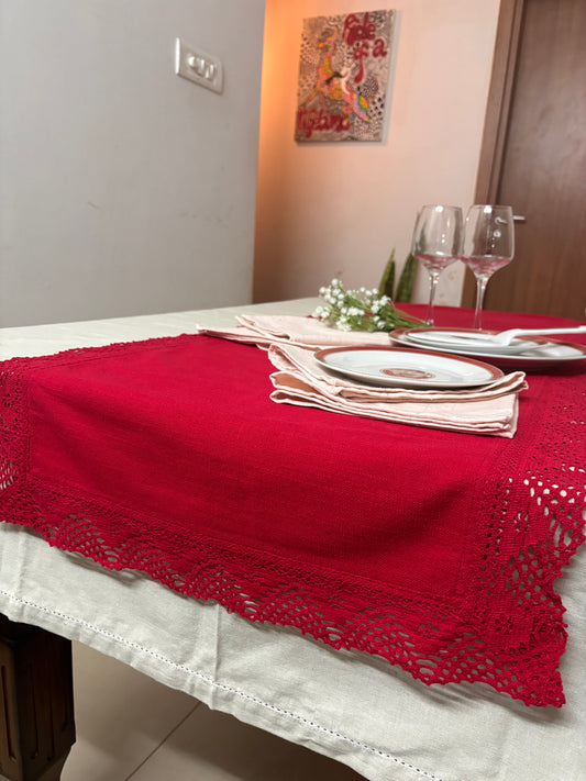 Plain Cotton 4-seater Table Runner